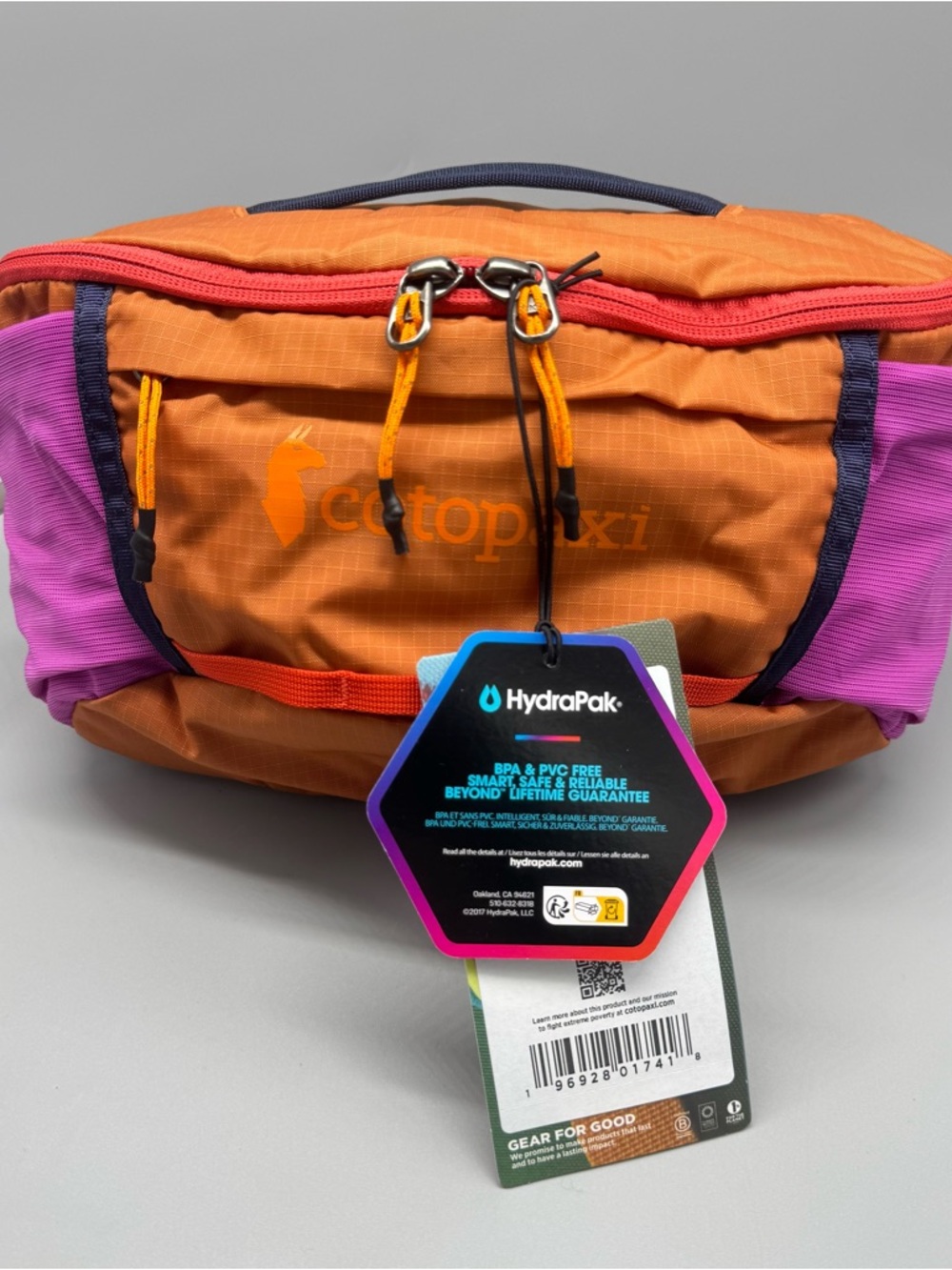 NEW Cotopaxi Lagos 5L Hydration Hip Pack 2L Bladder Mezcal Foxglove Orange Pink - Picture 5 of 14